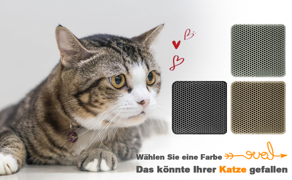 Килимок для котячого туалету Blissstorm Matte 60x90cm з EVA, двошаровий, водонепроникний, антиковзкий, легко миється. Підходить для всіх котів. Колір хакі/рожевий.