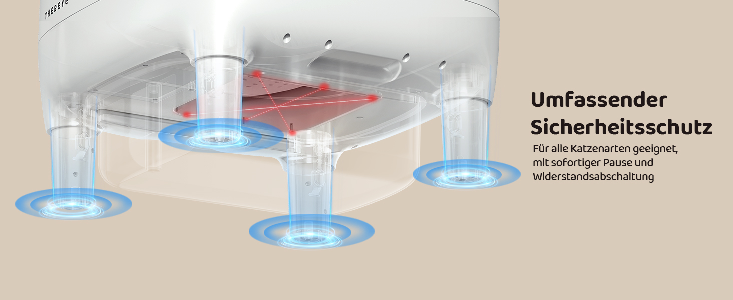 Автоматичний лоток для котів Thereye з самоочищенням, датчиком безпеки та мобільним додатком, тихий дизайн, видалення запаху, для котів вагою 1,5-12,5 кг, захист від защемлення, 14 днів відходів