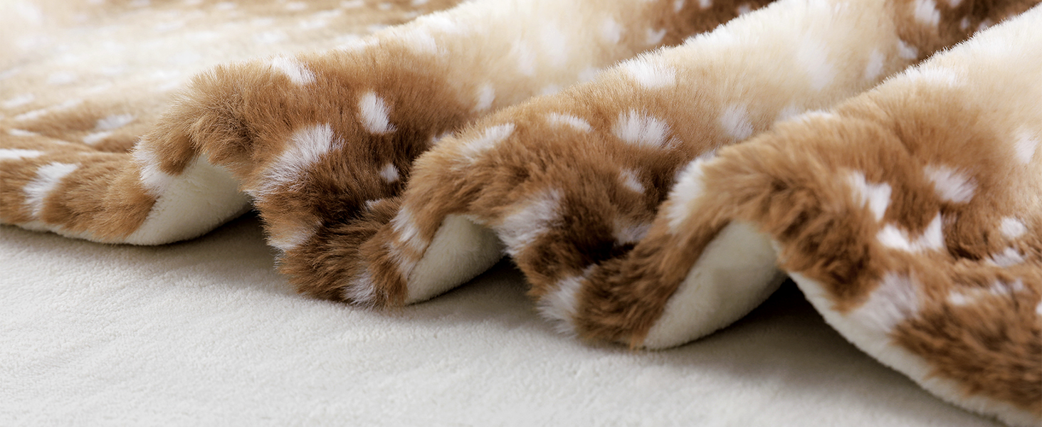 Водонепроникний коврик для тварин, штучне хутро, 75x100 см, коричневий, з принтом оленя