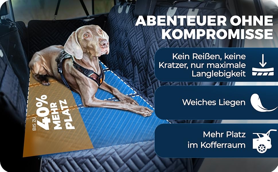 Захисна деки для собак у машину - водонепроникна та стійка до подряпин. Захист заднього сидіння, включає сумку та ремені.