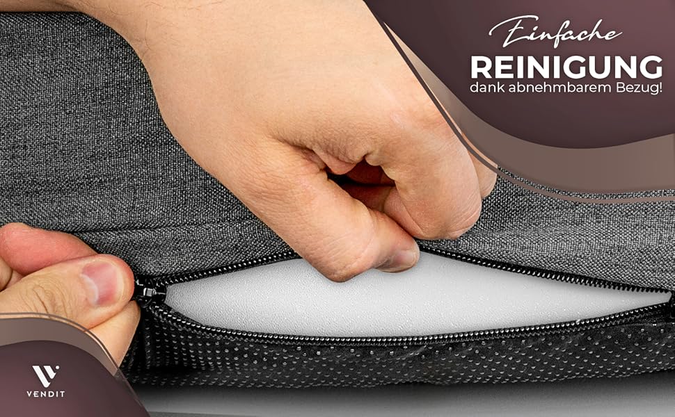 Ортопедичне ліжко для собак Vendit XL для середніх собак - матрац з Memory Foam, антибактеріальне та нейтралізуюче запахи, водонепроникне та стійке до подряпин, зі знімним чохлом, нековзне та довговічне. Розміри: 120 x 85 x 19 см