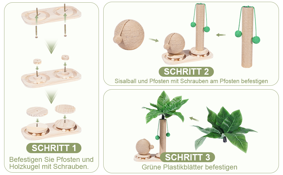 Кігтеточка-пальма Palme 2 в 1 з інтерактивними іграшками та кулями для котів