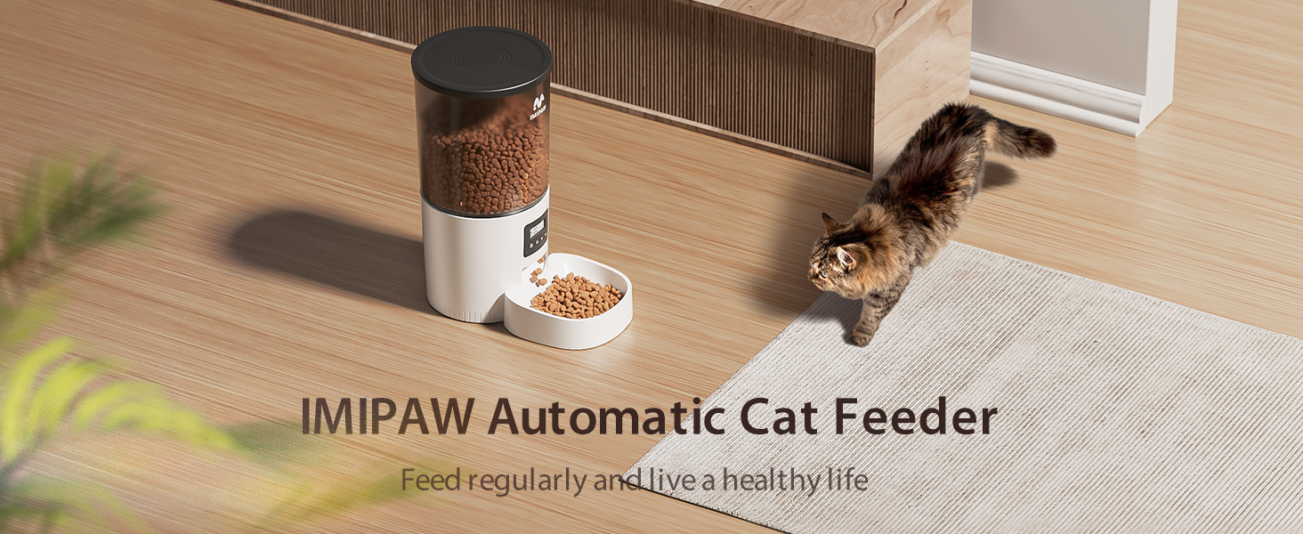 Автомат для годування котів та собак IMIPAW, 5L, WiFi, APP-керування, 1-10 прийомів їжі на день