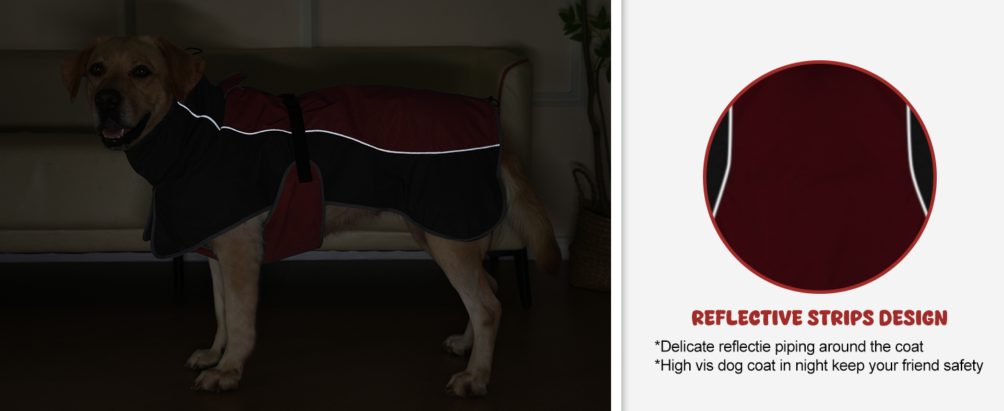Водонепроникна куртка для собак, світловідбиваюча, вітрозахисна, тепла зимова куртка з м'яким флісовим підкладкою для собак маленьких та великих порід, для активного відпочинку, кемпінгу та походів у холодну погоду, червона (розмір S, спина 45 см)