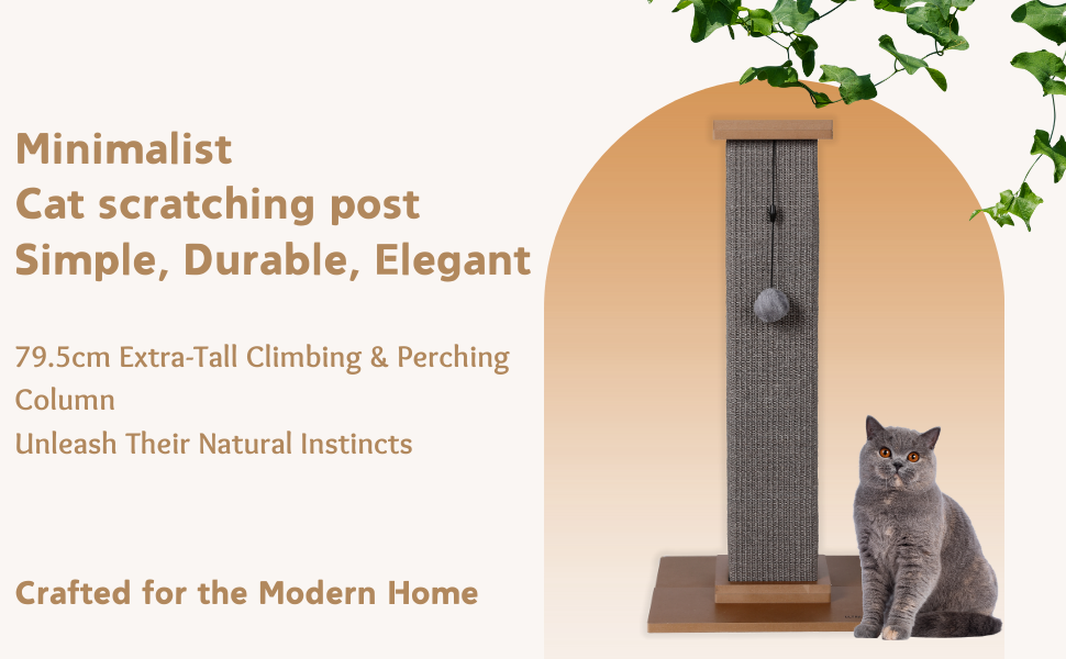 Стовпчик для дряпання котів Ultimate Heavy Duty, велика римська колона, сірий, 40x40x78 см