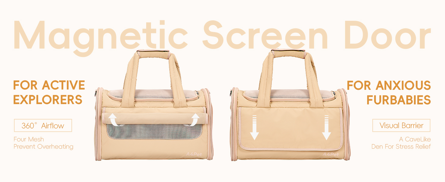 Транспортна переноска для котів та собак 4Pet, Khaki: міцна, з сіткою, для подорожей літаком та автомобілем