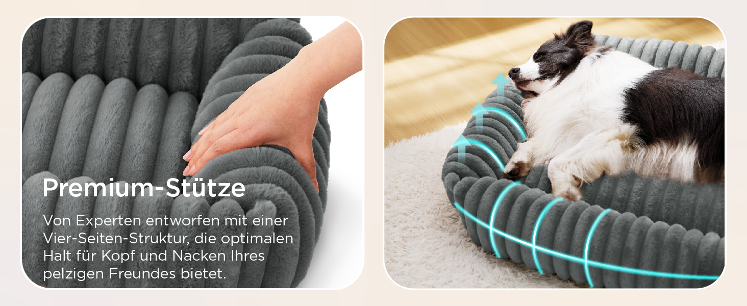 Крісло-лежанка для собак великих порід BEDSURE - ортопедичне, з м'яким флісовим покриттям, 109x76x20 см, коричневе