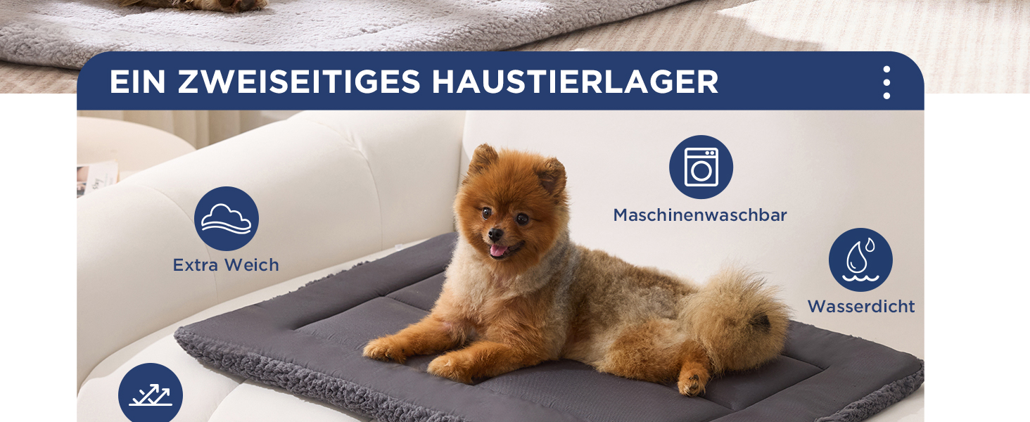 Килимок для собак Joydeco 74x53 см - двосторонній, з флісу, для переносок та кліток. Підходить для середніх та маленьких собак. Темно-сірий колір