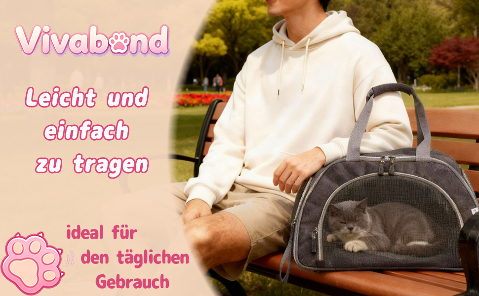 Розширювана переноска для котів – складана переноска для котів та маленьких собак до 6 кг, легка переноска, сумка для транспортування, дихаюча та компактна переноска, сірого кольору