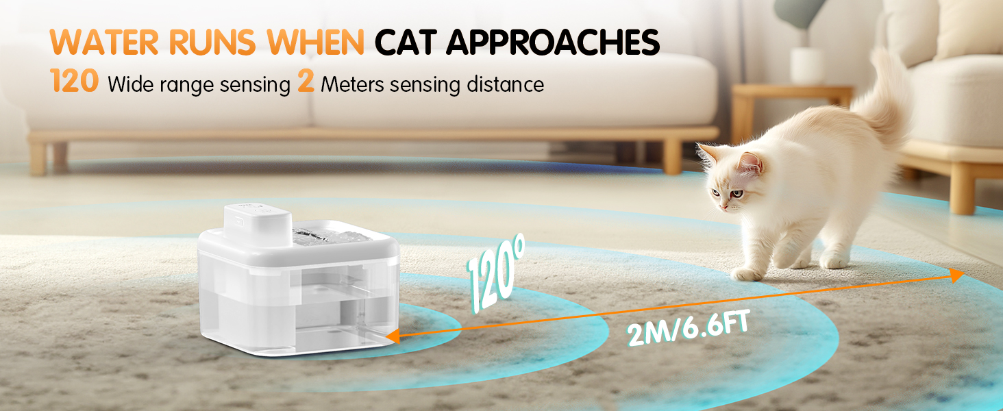 Фонтанчик для котів RUXAN WF06-Білий: ультратихий, з акумулятором 2200mAh, 3 режими, з датчиком руху, для котів та собак