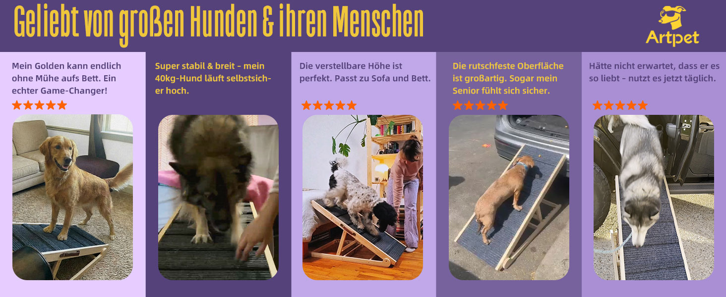 Рампа для собак Extra Lange, 190 см: стабільна авторампа для великих собак, для SUV, комбі та автодому, до 90 кг