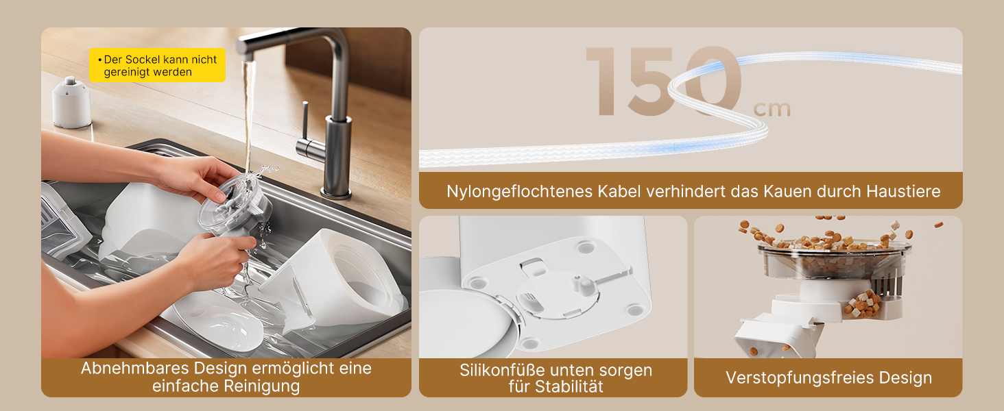 Автоматична годівниця для котів та собак WiFi 5L, управління зі смартфона, 1-10 порцій/день (біла)