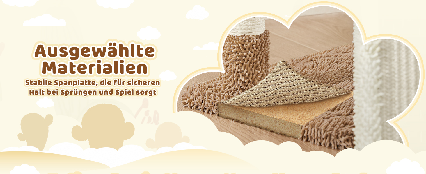 Дряпак для котів Yaheetech Kaktus, 106.5 см: стабільний, з оглядовою платформою та затишною печерею, оббитий сизалем, бежево-коричневий