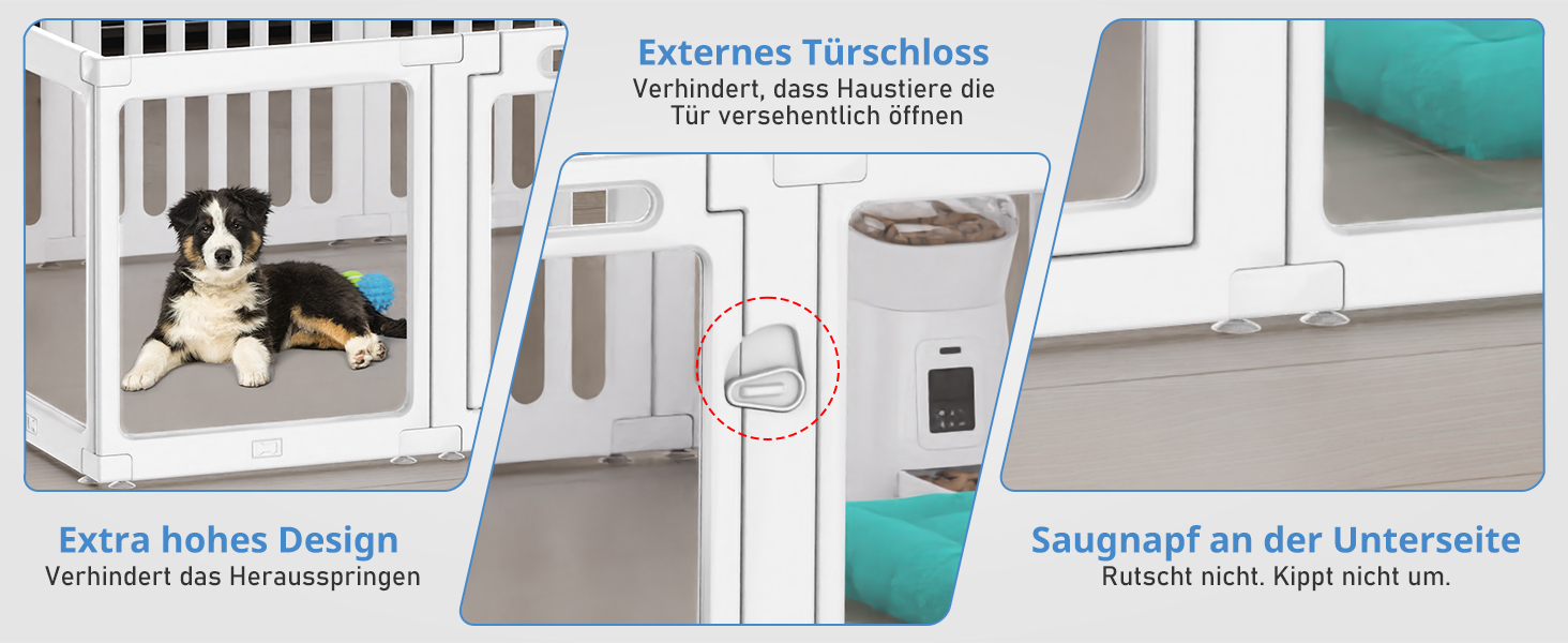 Клітка для цуценят FASNATI з акрилу, 60 см, прозора, для маленьких собак, 10 панелей, 150 x 100 x 60 см