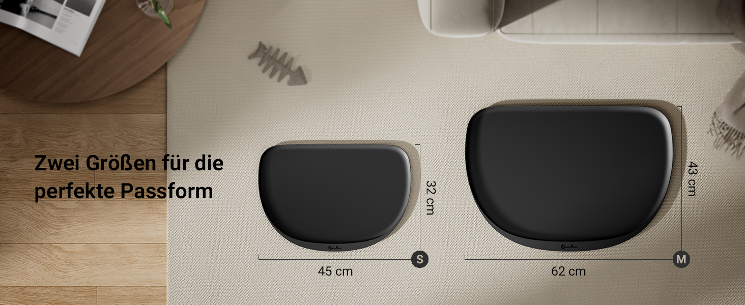 Підкладка під миску для котів DownyPaws, силіконова, 62 x 43 см, чорна. Захист від розливання, легко миється, BPA-free