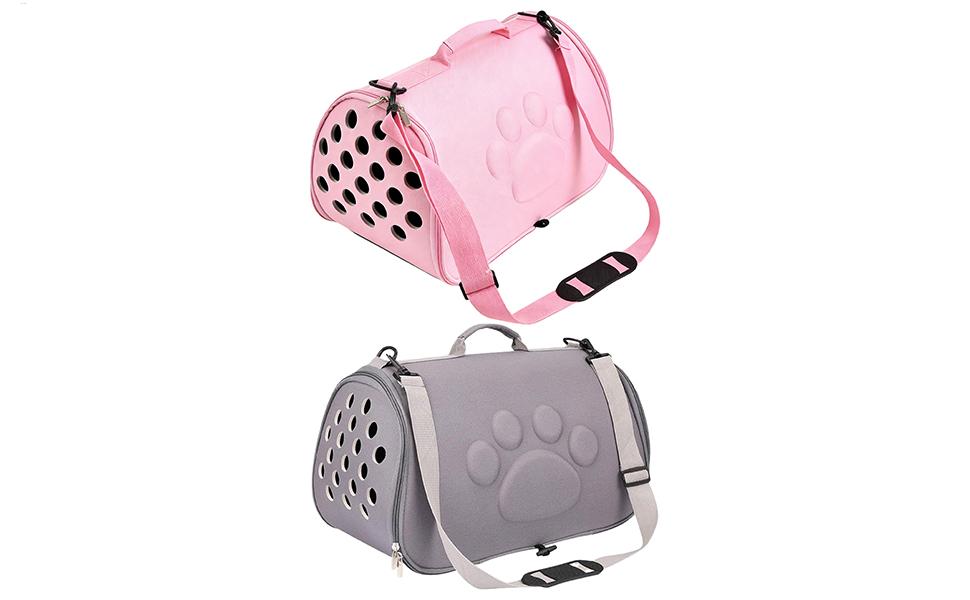 Трансформер для котів - сумка-переноска з регульованим плечовим ременем | Сумка для цуценят для подорожей, на вулицю, в літак, кемпінг, до ветеринара, в місто, рожева