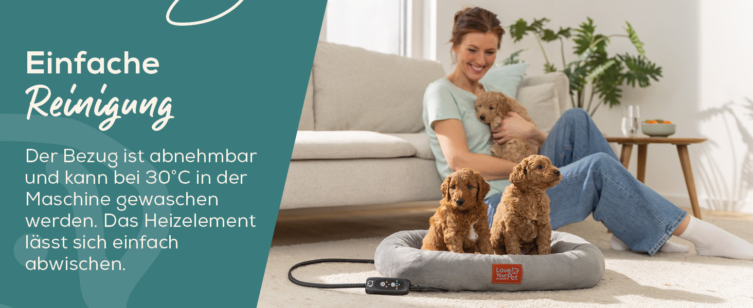 Електричне грілка-лежанка Beurer Kira для собак та котів, 58 x 50 см. З таймером, водонепроникна, стійка до подряпин, миється при 30°C