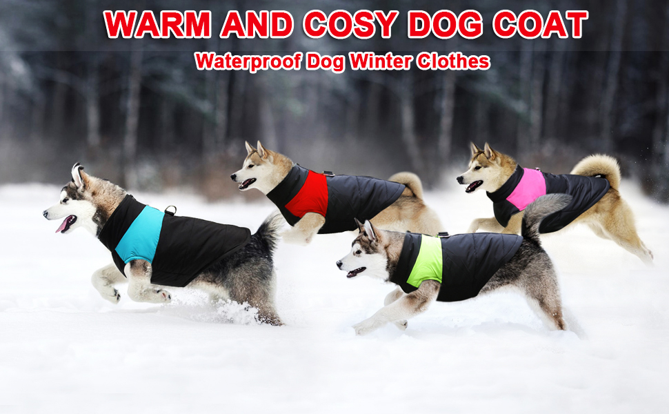 Теплий зимовий одяг для собак Idepet: куртка-мантія, водонепроникна, для маленьких, середніх та великих собак, котів (M, Рожевий)