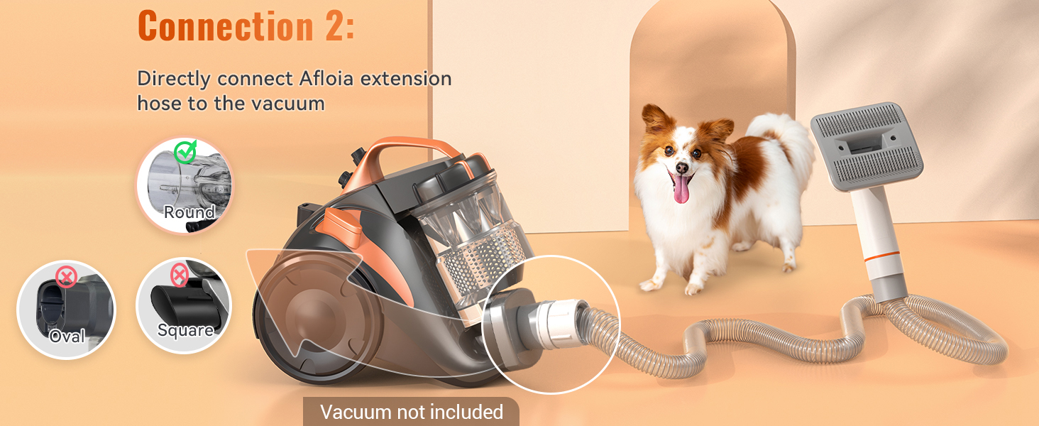 Насадка для пилососа Afloia для шерсті тварин: собака, кіт. Комплект для догляду за тваринами з подовжувачем та адаптером