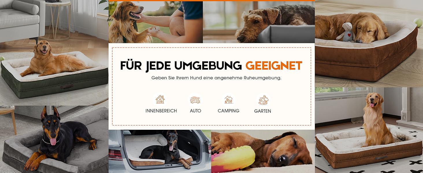 Ортопедичне ліжко для собак XL, корзина для собак, що стирається, з яєцевидною піною, вологостійкий диван для собак з неслизьким дном та чотиристоронньою подушкою (91x61x18 см, оливковий)