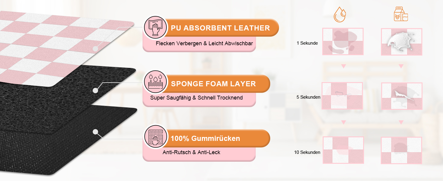 Килимок для годівлі котів та собак BLESWIN - антиковзкий килимок під миски для тварин, 71x42 см, чорно-білий