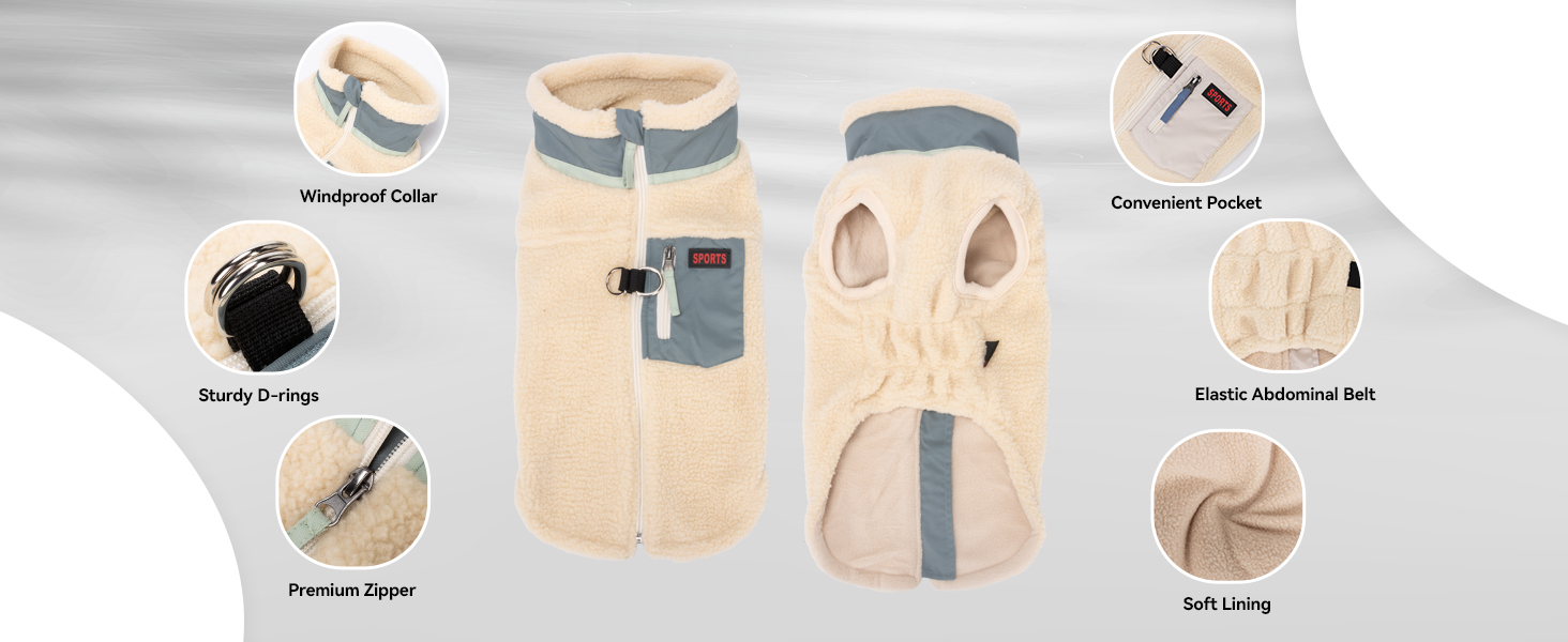 Теплий зимовий пуховик для собак FeimaX: вільний, з D-порогом, для маленьких та середніх собак (зелено-бежевий, S)