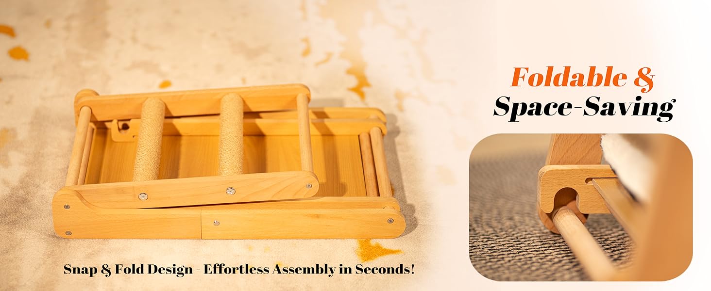 Кігтеточка для котів CheerPals з сизалю - трикутна, складана, з масиву бука, велика 51x36x45 см