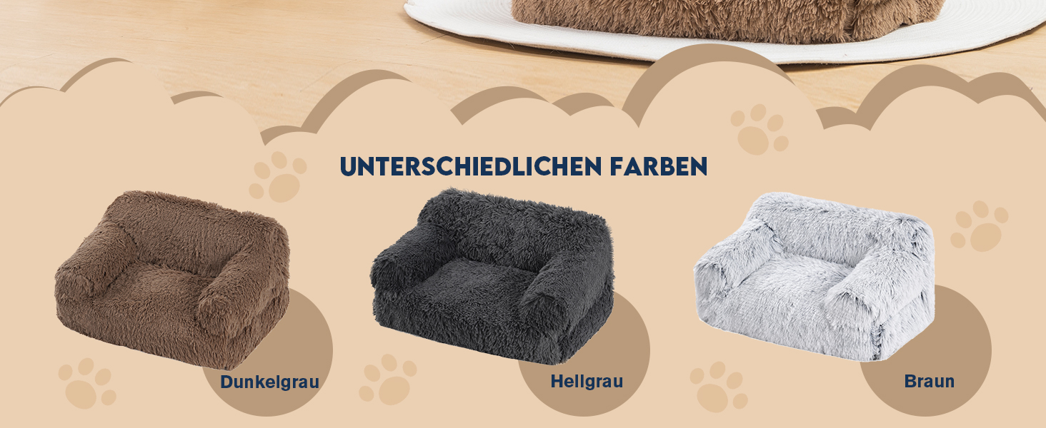 М'яке ліжко для котів Avont Flauschig, знімний та пральний чохол, диванчик для котів та маленьких собак - сірий