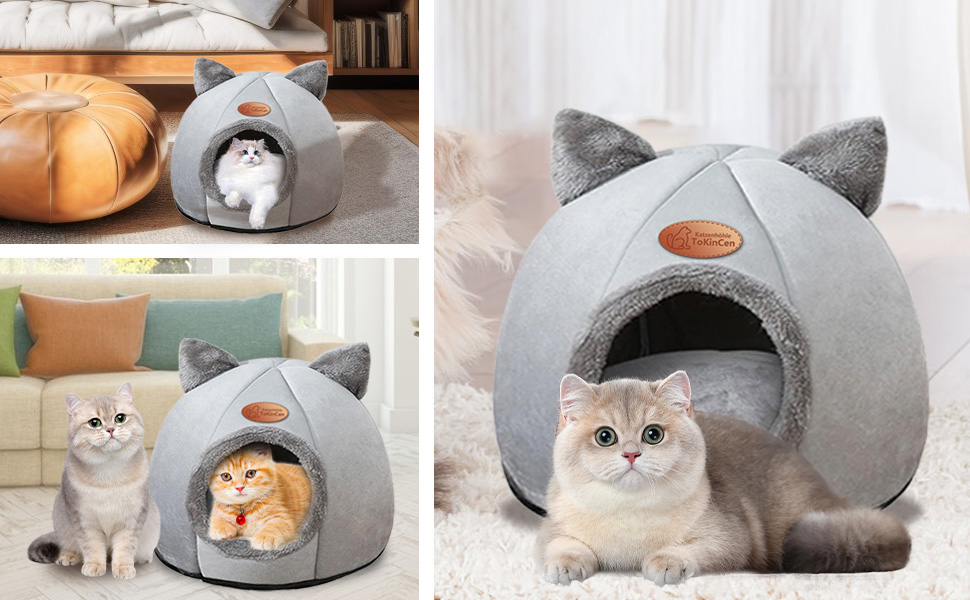 Квіткове ліжко-будиночок для котів, зелений, для маленьких та середніх котів