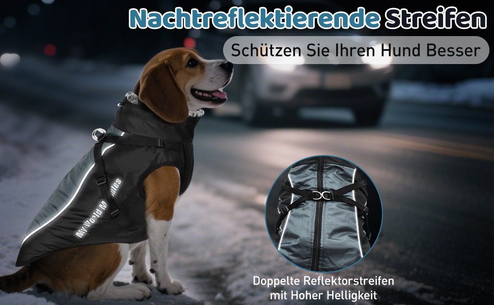 Зимовий теплий куртка для собак, водонепроникний, з кріпленням для повідка, для середніх собак (2XL)