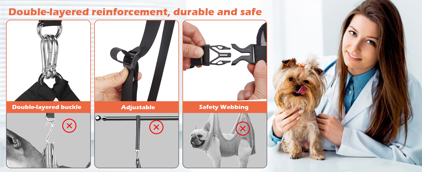 Гамак для собак Ownpets з 4 гачками: для миття, догляду та стрижки нігтів