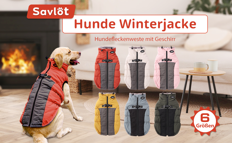 Тепла зимова жилетка для собак Savlot з D-кільцем, бавовна, розмір M, блакитна