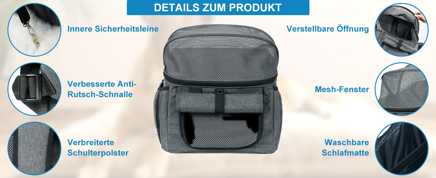 Велосипедний кошик для собак, сумка-переноска для тварин, кошик для собак на велосипед спереду (5 кг), дихаючий велосипедний кошик для собак спереду, складаний велосипедний кошик для собак спереду з адаптером для керма для їзди, кемпінгу (чорний)