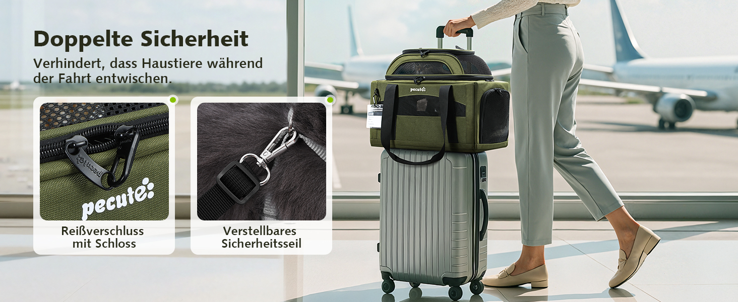 Транспортна сумка для котів Pecute: легка, складана, для подорожей, зелена