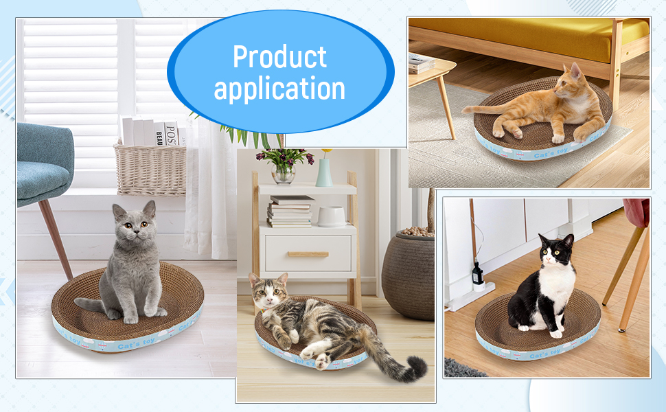 Килимок-клітка для котів Baoblaze Ovaler: іграшка-клітка з картону, лежанка, дряпалка для котів середніх та великих порід, 45x34x9 см
