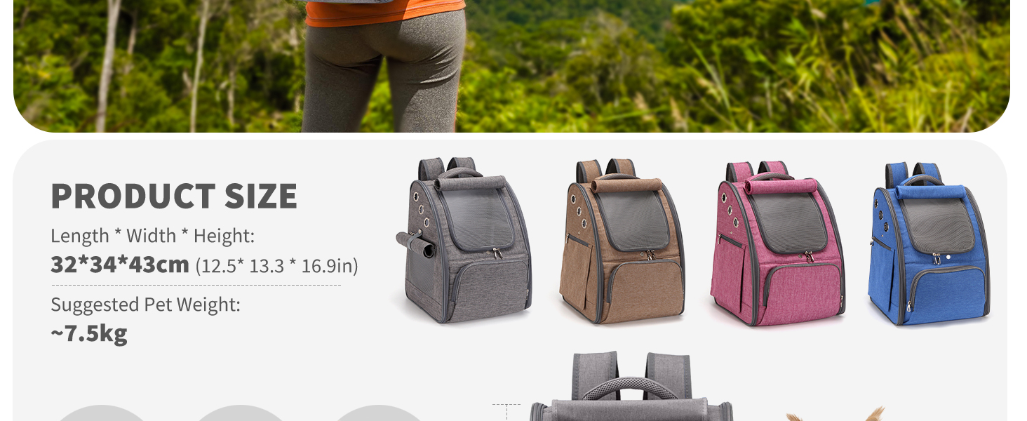 Рюкзак для собак та котів PETCUTE: дихаючий, складаний, для малих порід, сірий
