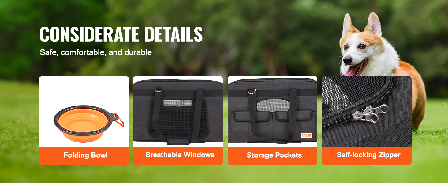 Тролей для собак VEVOR, 15.8 кг, чорний. Зручний рюкзак-переноска для собак, 600D Oxford, 4 колеса, для подорожей та вигулу