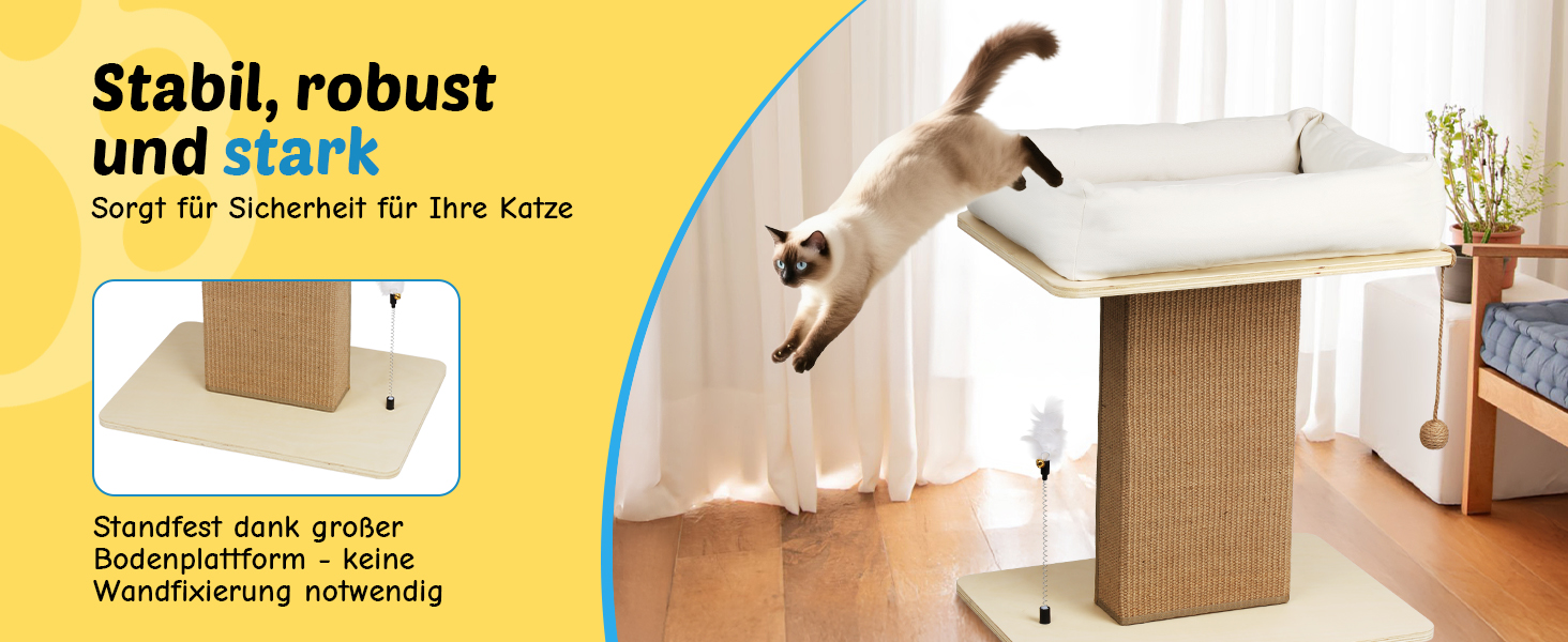 BSWAY Крісло-лежанка для котів з дерева, сонячно-жовтого кольору, 53x40 см. Знімний чохол матраца, витримує до 15 кг. Клітка-будка для котів