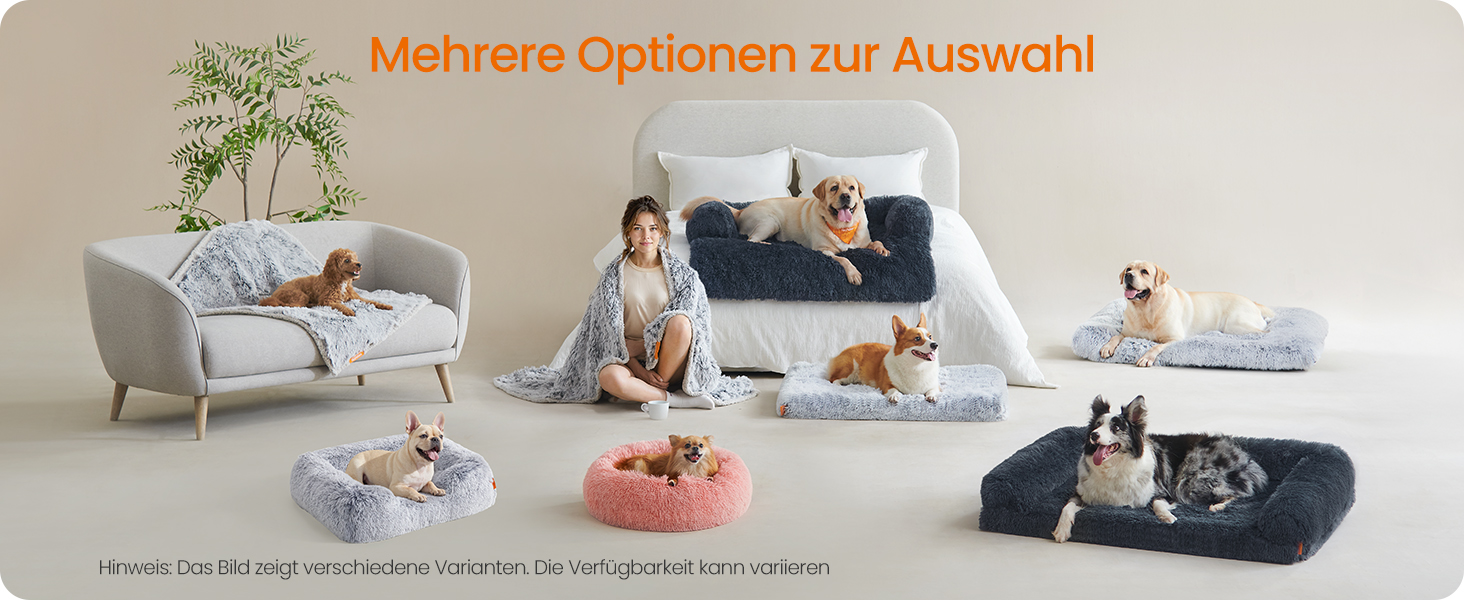 Ліжко для собак Feandrea, м'яке лежання, корзина для собак, 71 x 55 x 18 см, з підвищеними бортиками, знімний чохол, що легко переться, антиковзаюче покриття, Ombré-Сірий PGW271G01 M