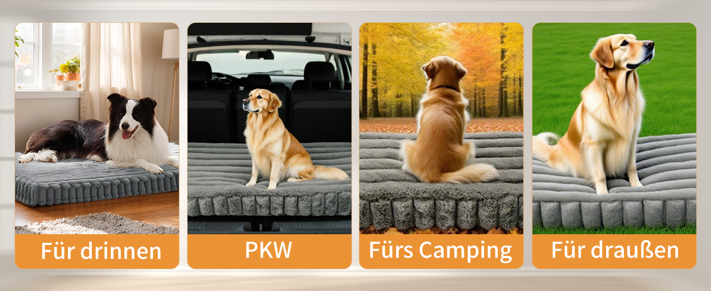 Ортопедичне ліжко для собак з ефектом пам'яті XXL, вологостійке, з неслизьким покриттям для вулиці. Знімний, пральний чохол. Ідеально для великих собак, лабрадорів та бульдогів