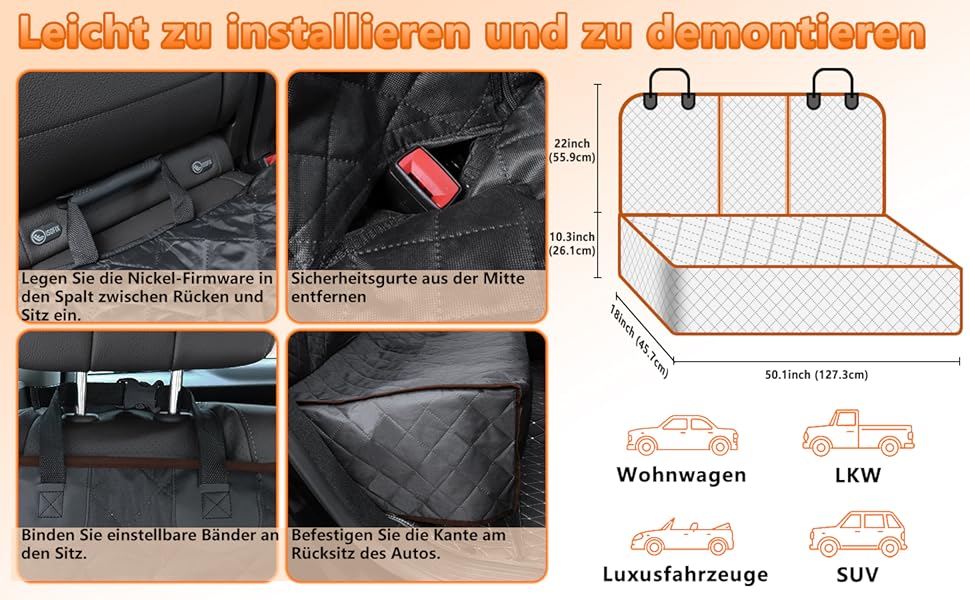 Накладка на сидіння автомобіля для собак Alfheim, водонепроникна, антиковзаюча, сумісна з Isofix, стійка до подряпин, універсальна, коричнева