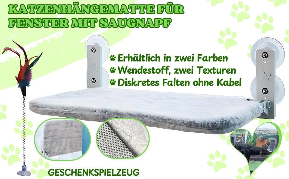 Кішка лежанка-гамак для вікна/стіни, сіра, велика, з іграшкою. BECISPER