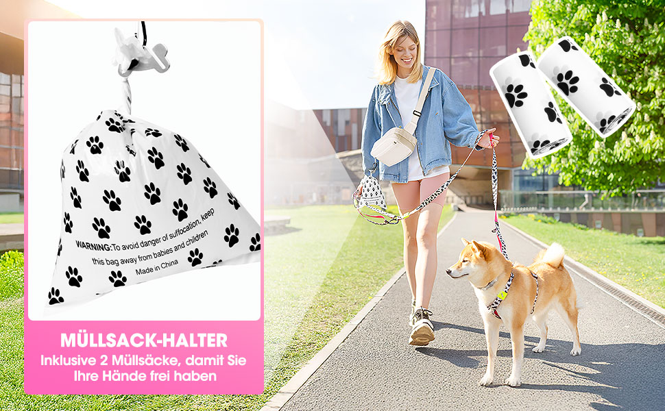 Лекарська сумочка для собак, сумка для тренування з практичним відкриванням однією рукою | Сумочка для собак для тренування та виховання цуценят | Сумка для прогулянок з собакою з диспенсером для пакетів та гачком для кріплення. Білий колір