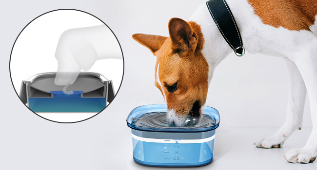 Миска для собак PETTOM, 3L, анти-сальна, проти протікання, для дому та вулиці (блакитна)