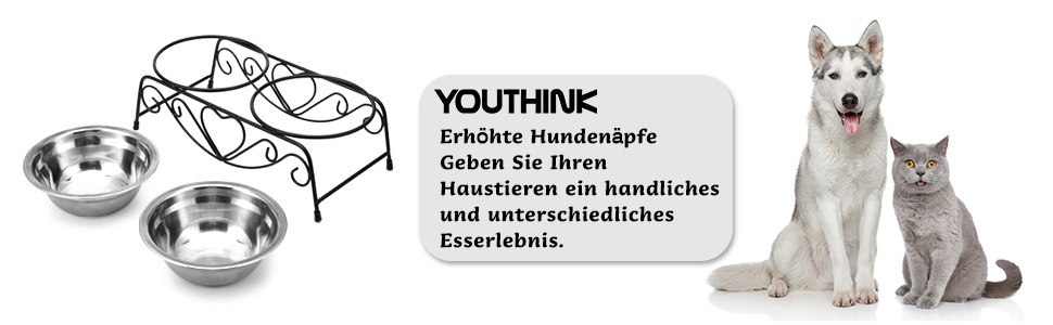 Набір мисок для котів та собак, підняті миски з нержавіючої сталі, 2 шт.