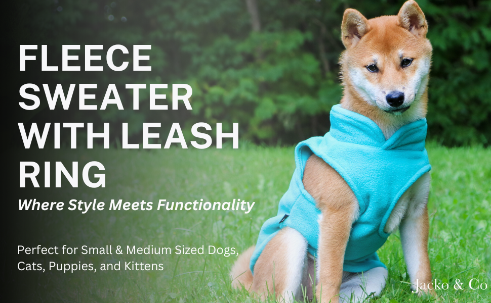 Жилет для собак Jacko & Co з кільцем для повідка – теплий, м'який, дихаючий для цуценят, маленьких та середніх собак, кошенят та котів, чихуахуа, осінь/зима, червоний, розмір M (2,7-4,5 кг)