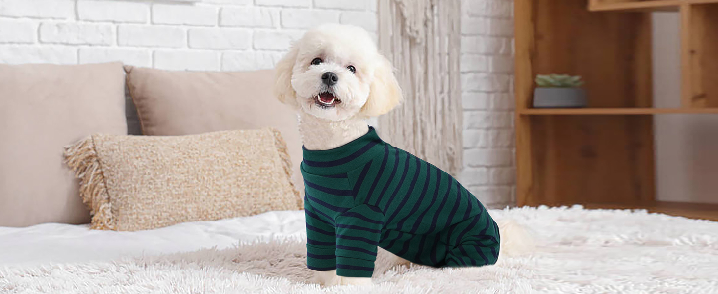 Корсет для собак після операції, після кастрації, для собак, з ніжками, піжама для маленьких та середніх собак, зелений XS