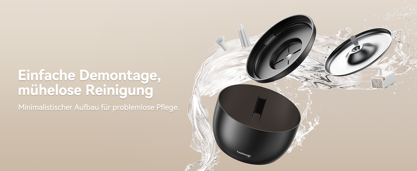 Фонтанчик для котів FEELNEEDY 3L з фільтром з активованого вугілля - фонтанчик для котів з нержавіючої сталі, прозорий резервуар, чорний колір