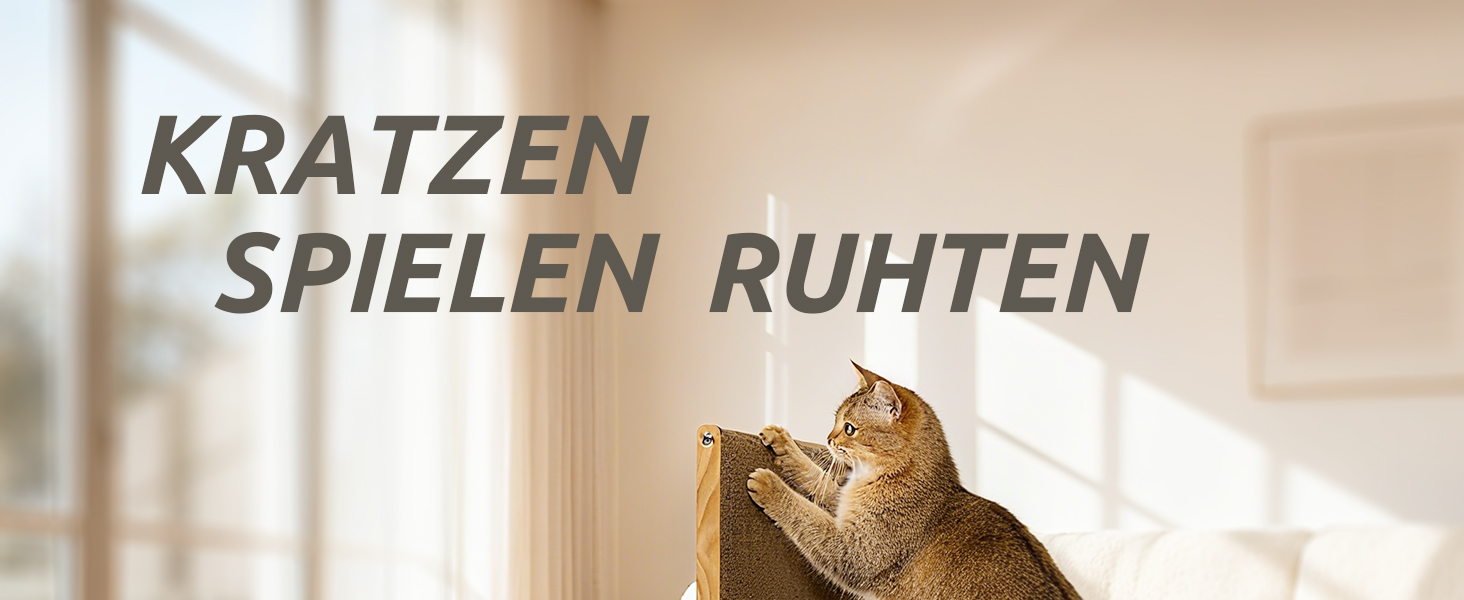 Котячий кігтетоп Pawtasy 2 в 1: для стіни та кута, з іграшкою-м'ячиком, захист меблів