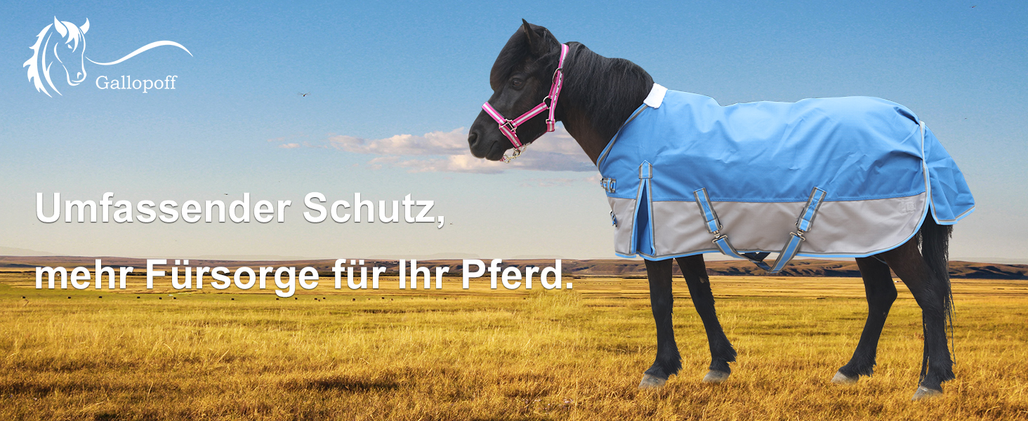 Водонепроникна дихаюча попона-дощовик для поні та міні-коней 1200D без підкладки, королівський синій, 80 см